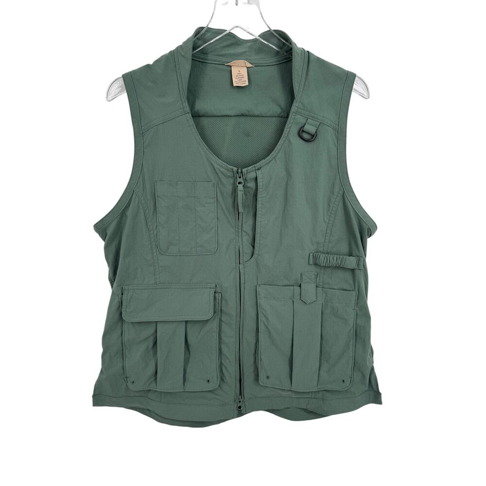 Duluth Trading vest women's large heirloom gardening utility fishing vented zip